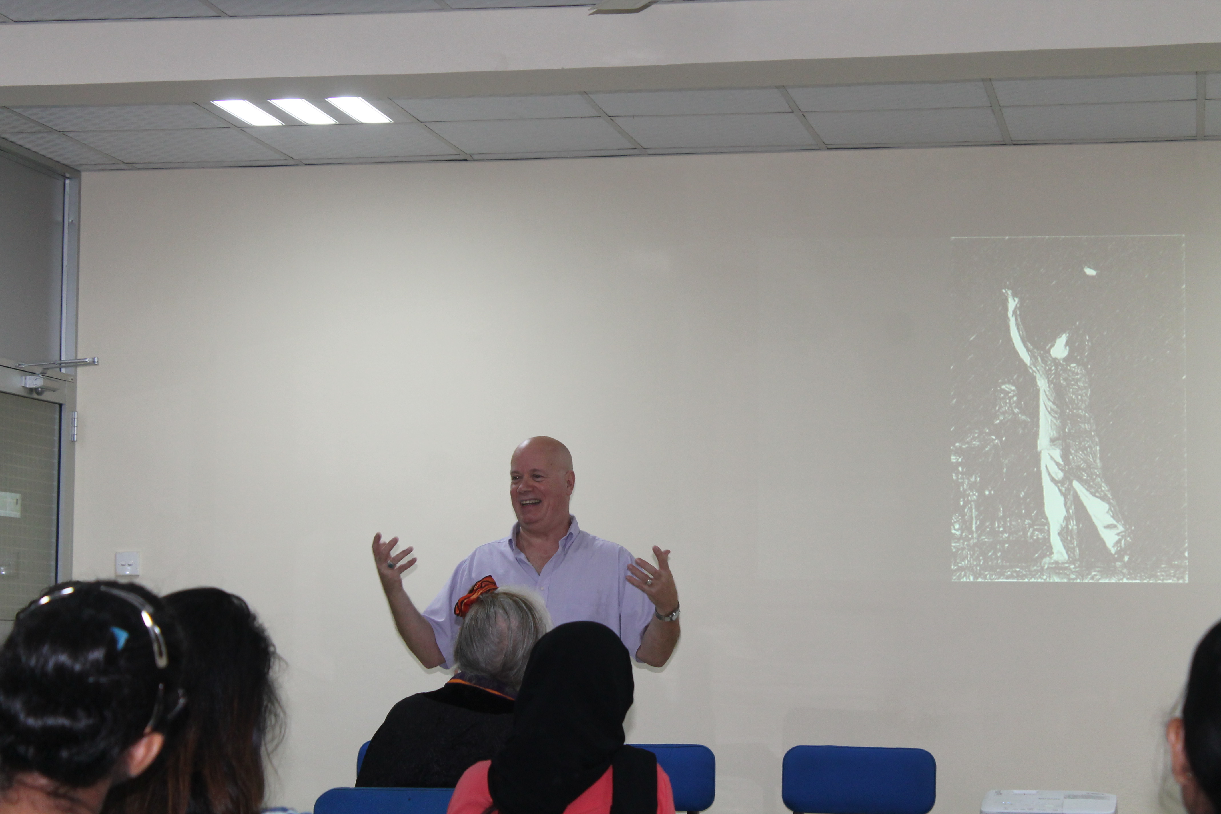 Stephen Snow conducting the lecture